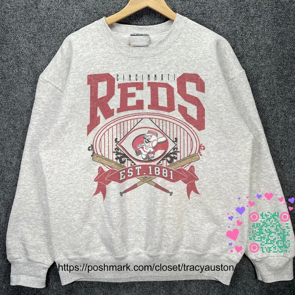 Cincinnati Reds Baseball Sweatshirt Retro MLB Cincinnati Reds Unisex Shirt tee - Picture 1 of 2